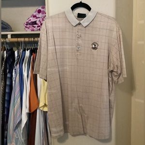 Bobby Jones Large beige stripe golf shirt